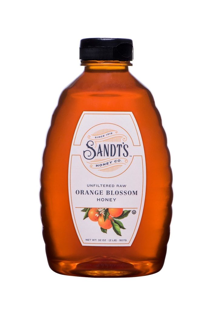 Sandt's Orange Blossom Honey, Unfiltered Raw Honey, Non-GMO Genuine, Pure Honey (2 lbs)